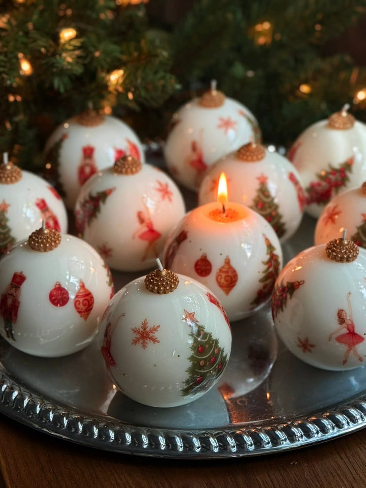 Vintage Style Christmas Candle Ornament: Holiday candle