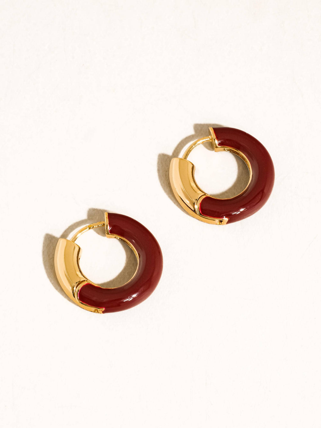 Odessa 18K Gold Vintage Enamel Hoop Earrings