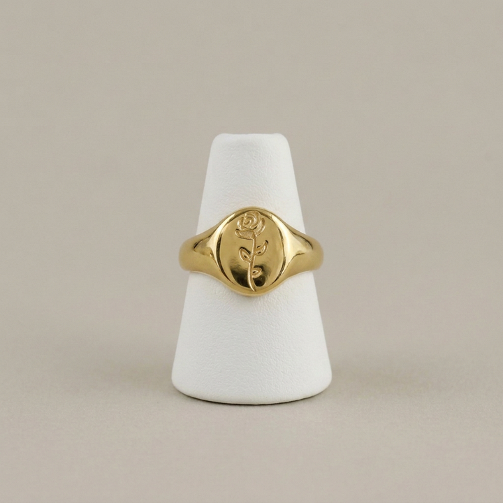 Georgia Rose Ring on matching white ring stand