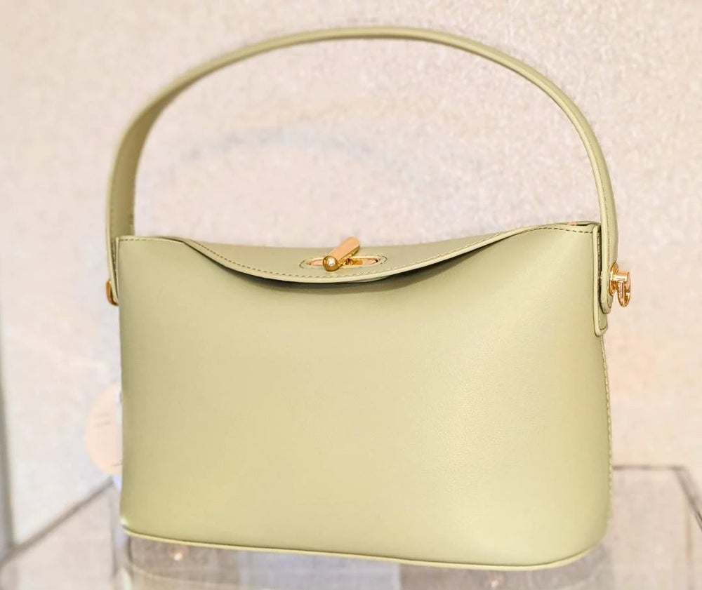Lana Mint Recycled Vegan Leather Crossbody Bag with gold-tone hardware