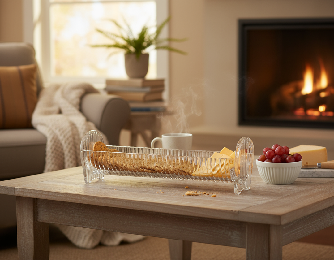 Harmony Cracker Tray with cozy home backdrop