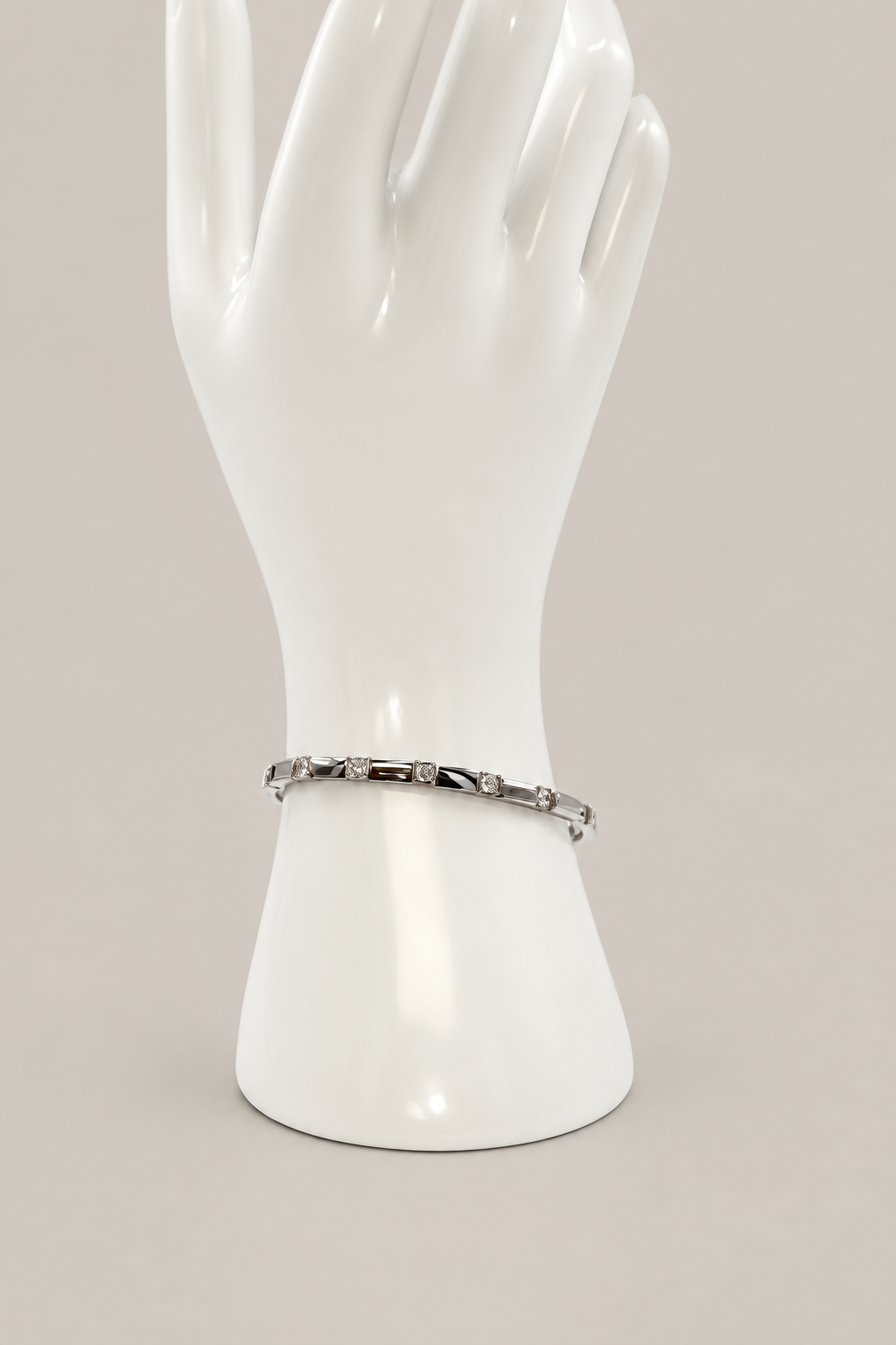 Jamie Bracelet with a consistent warm-gray background