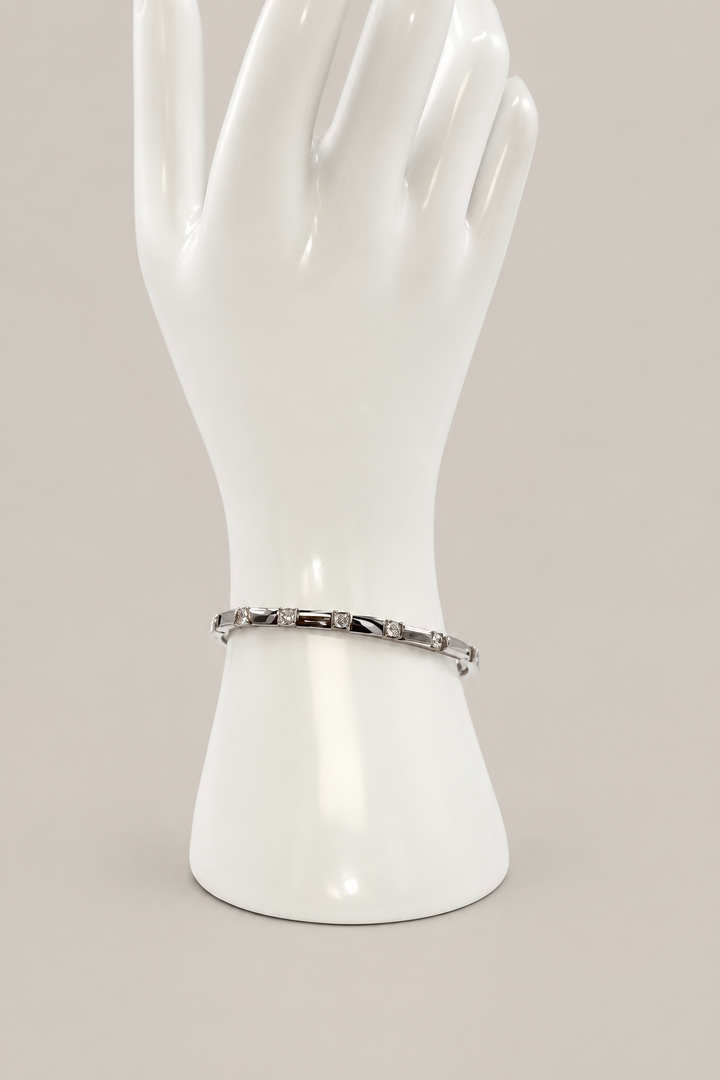 Jamie Bracelet with a consistent warm-gray background