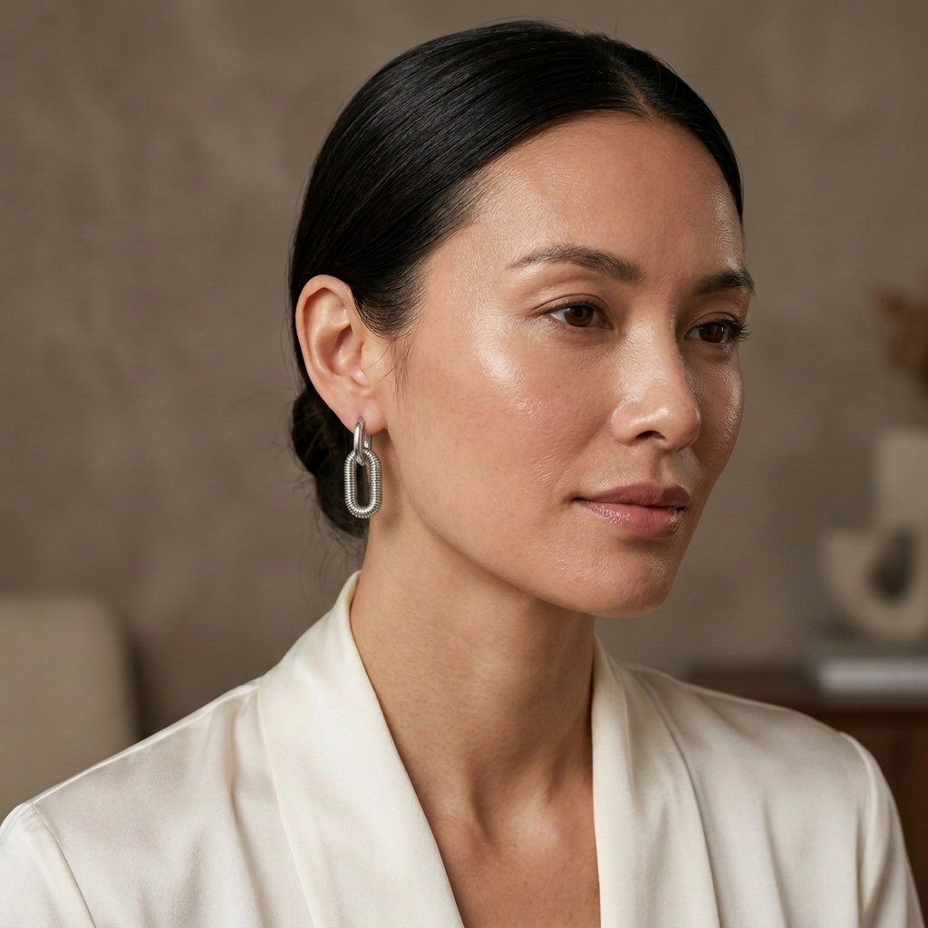 Kate lifestyle photo with a smaller earring