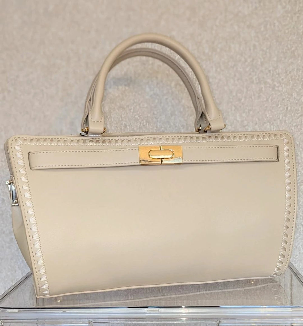 Neema Bone recycled vegan leather crossbody bag by Melie Bianco