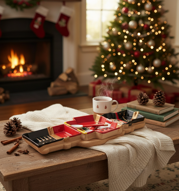 Nutcracker Plate with cozy home backdrop