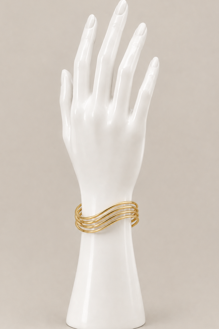 Original Eirlys bracelet on an upright white display hand