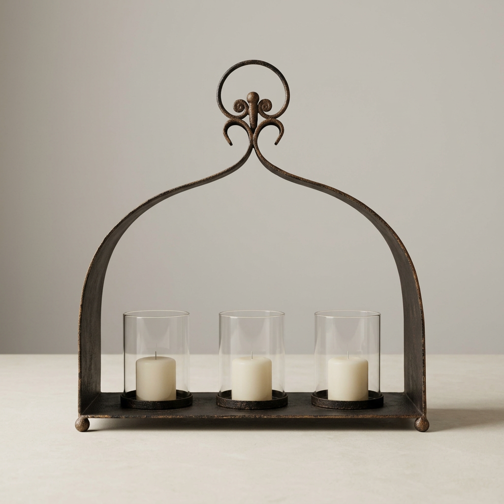 Reworked cast iron triple candleholder photo