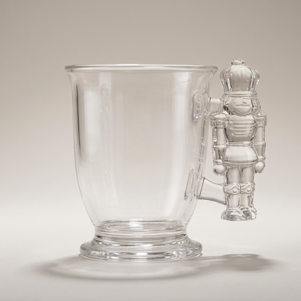 Single crystal mug on a soft warm-gray background without a yellow cast