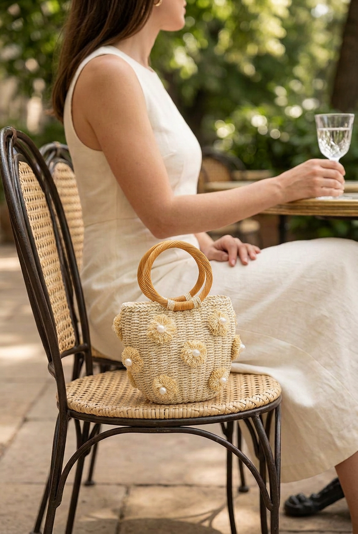 Smaller Mary bag in a café lifestyle scene