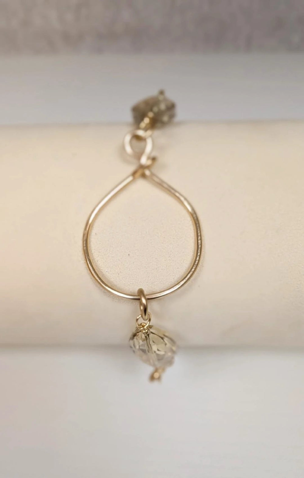 Gold Crystal Bracelet Hammered Hoop Connector Marble Designs Jewelry