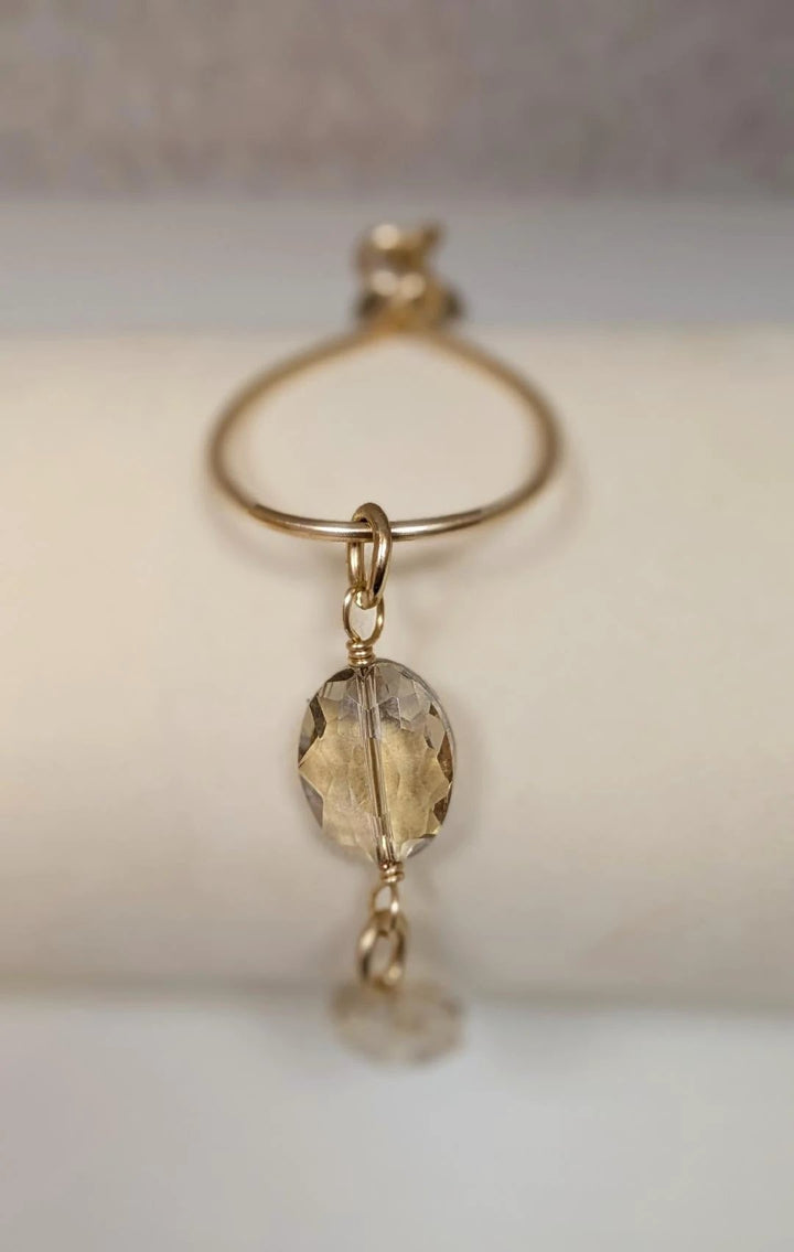 Gold Crystal Bracelet Hammered Hoop Connector Marble Designs Jewelry