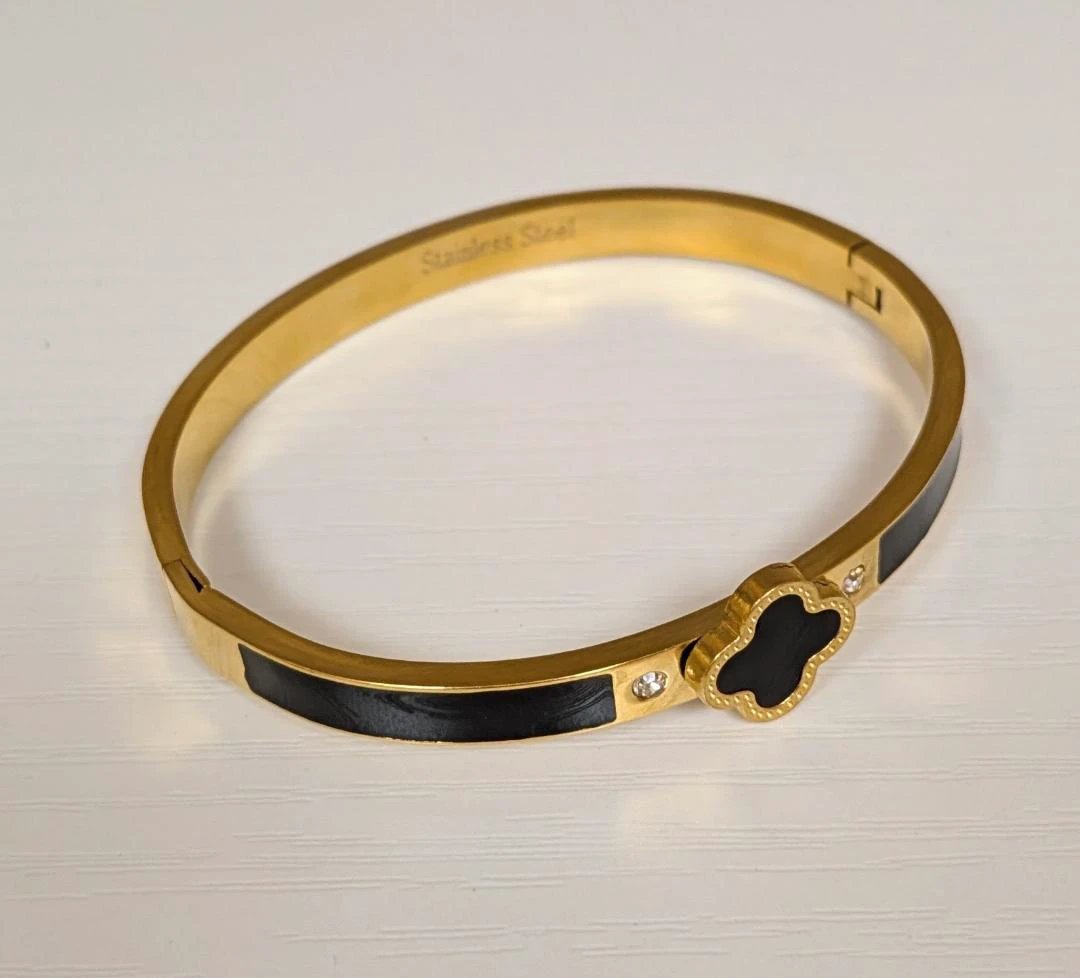 Enamel Clover Bangle Bracelet Embellish Your Life
