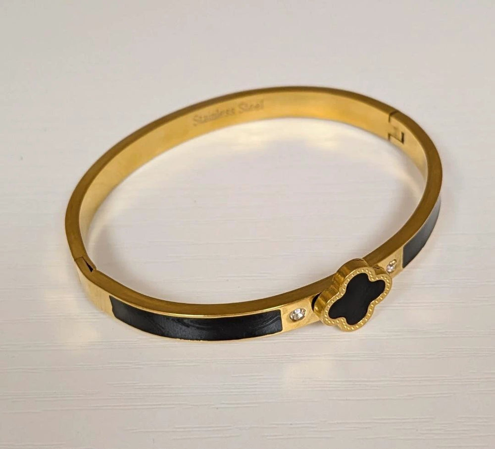 Enamel Clover Bangle Bracelet Embellish Your Life