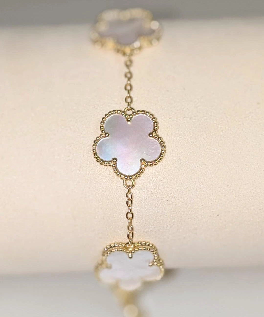 Adeline Clover Bracelet-White Sahira Jewelry Design