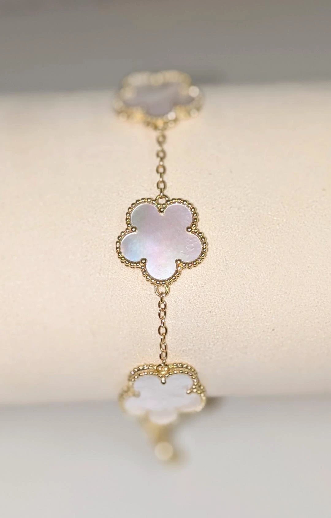 Adeline Clover Bracelet-White Sahira Jewelry Design