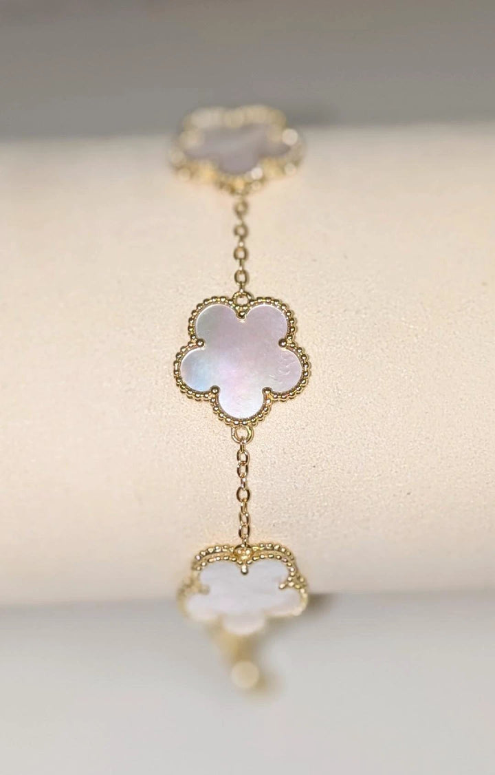 Adeline Clover Bracelet-White Sahira Jewelry Design