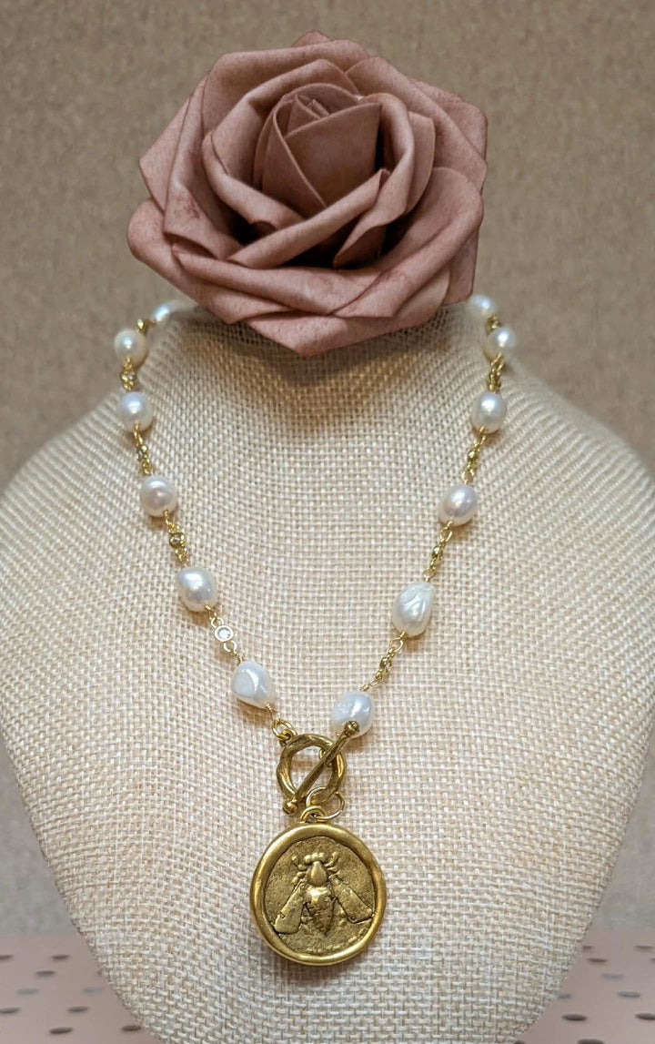 Queen bee pearl necklace VB&amp;CO Designs Handmade Jewelry