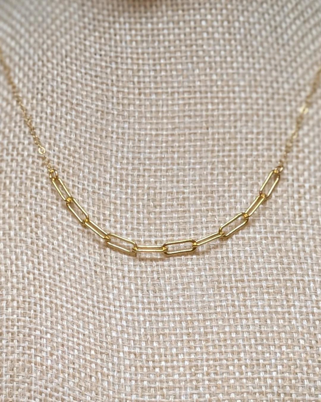 Golden Hour Paperclip Necklace Gold Filled True by Kristy Jewelry