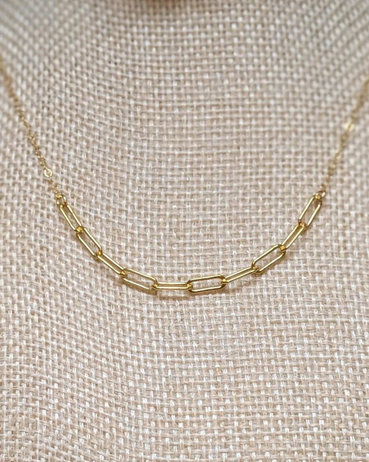 Golden Hour Paperclip Necklace Gold Filled True by Kristy Jewelry