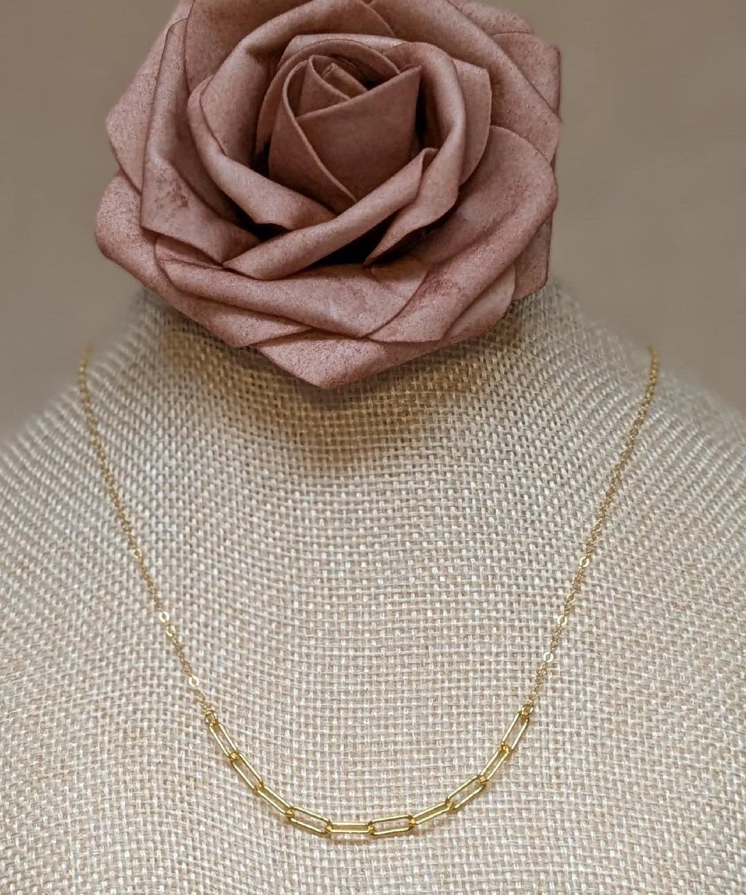 Golden Hour Paperclip Necklace Gold Filled True by Kristy Jewelry