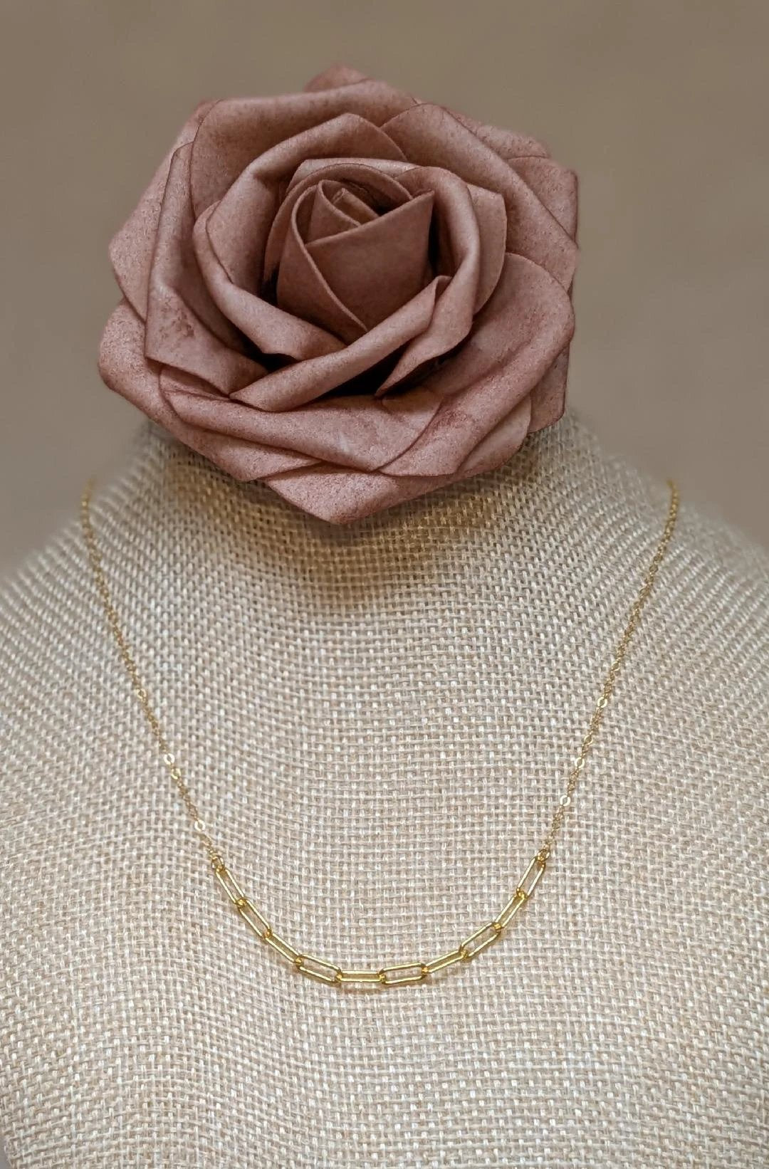 Golden Hour Paperclip Necklace Gold Filled True by Kristy Jewelry