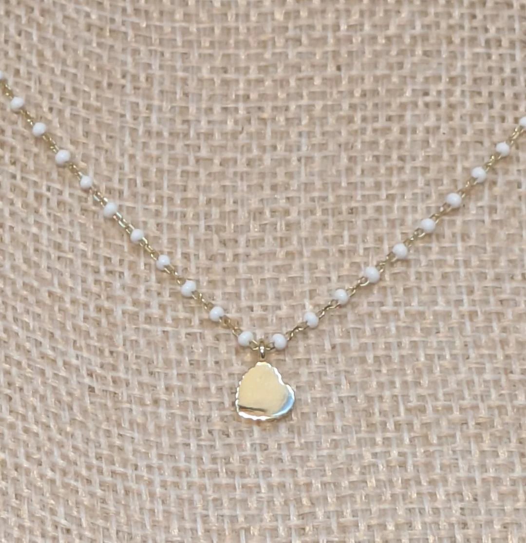 Elsa Mini Heart Necklace White Sahira Jewelry Design