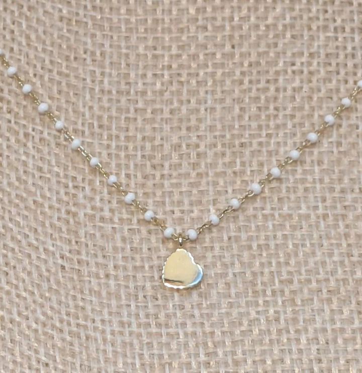 Elsa Mini Heart Necklace White Sahira Jewelry Design