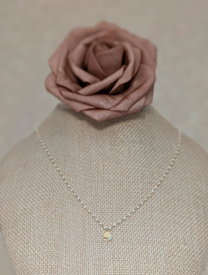 Elsa Mini Heart Necklace White Sahira Jewelry Design
