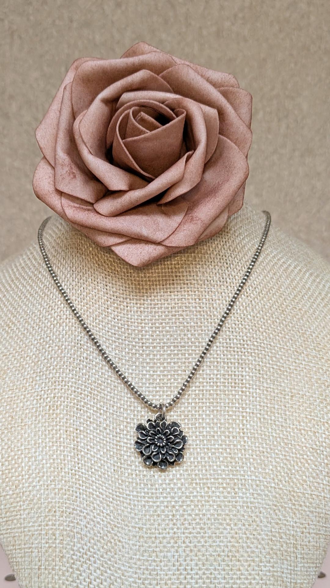 Sterling Silver Dahlia Necklace Heidi J Hale