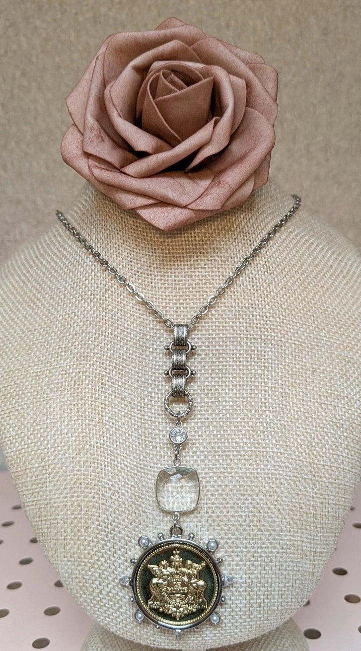 Coin necklace medallion jewelry French boutique VB&amp;CO Designs Handmade Jewelry