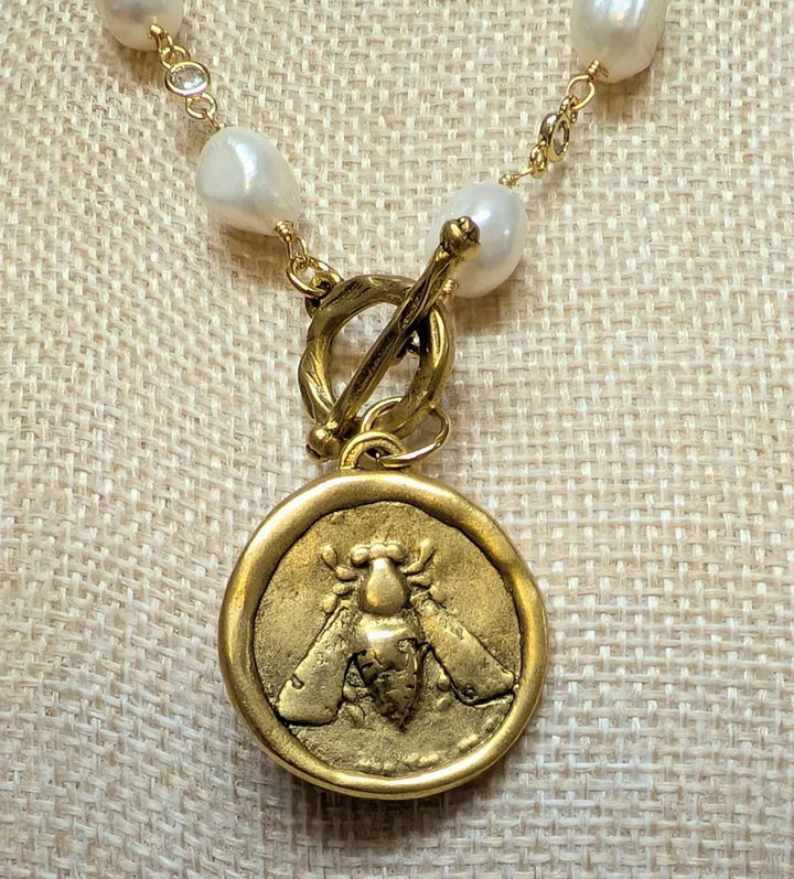 Queen bee pearl necklace VB&amp;CO Designs Handmade Jewelry