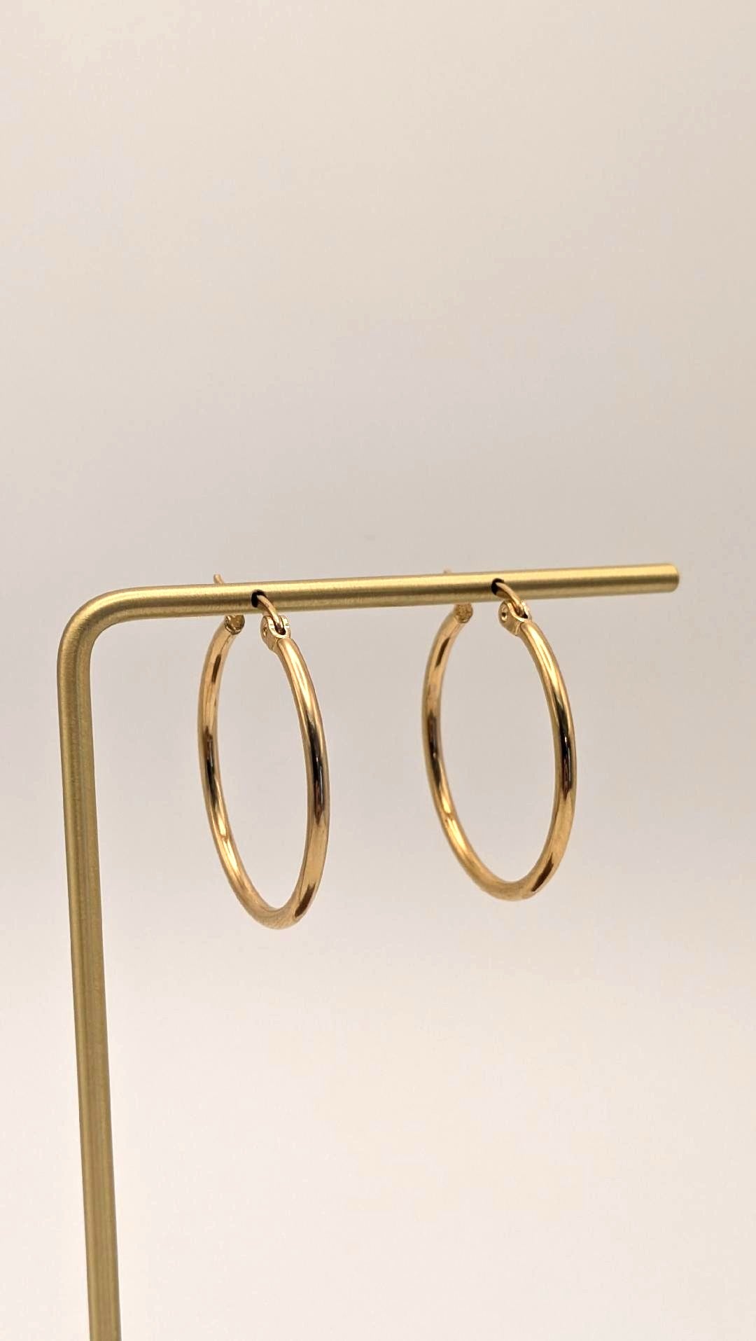 Classic Gold Hoop Earrings - 18K Gold Plated Stainless Steel
