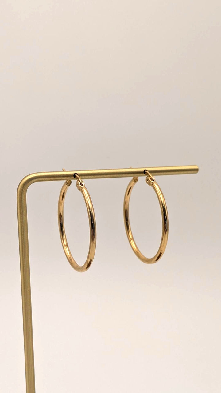 Classic Gold Hoop Earrings - 18K Gold Plated Stainless Steel