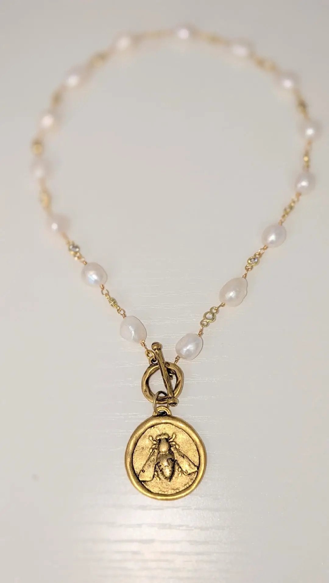 Queen bee pearl necklace VB&amp;CO Designs Handmade Jewelry