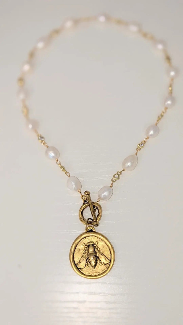 Queen bee pearl necklace VB&amp;CO Designs Handmade Jewelry