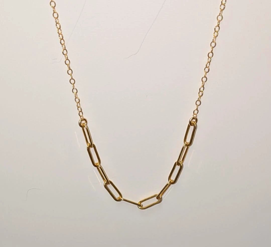 Golden Hour Paperclip Necklace Gold Filled by True by Kristy Jewelry