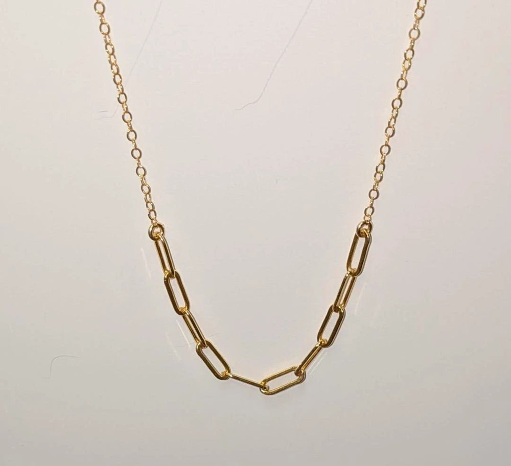 Golden Hour Paperclip Necklace Gold Filled by True by Kristy Jewelry