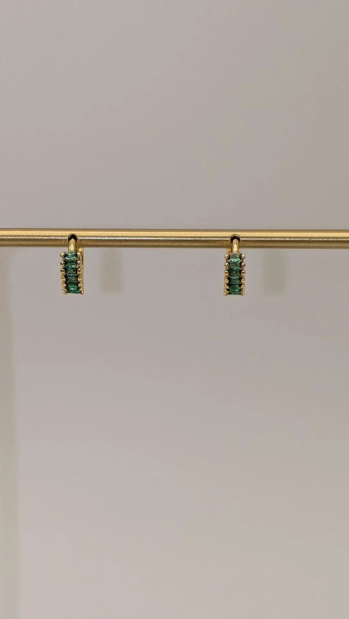 Viola Emerald CZ Huggies Sahira Jewelry Design