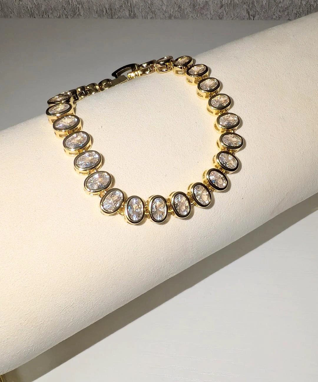 Oval Bezel Tennis Bracelet Sahira Jewelry Design